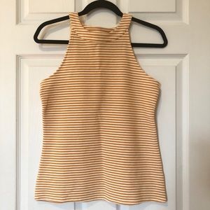 Anthropologie yellow striped tank top